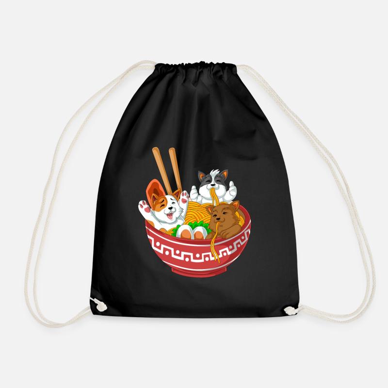 Ramen Katzen - Turnbeutel - Schwarz