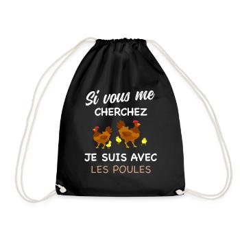 Poule Jardin citation humour agriculture - Sac de sport léger - noir - Devant