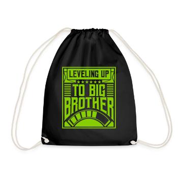 Leveling up big brother - Turnbeutel - Schwarz - Vorne