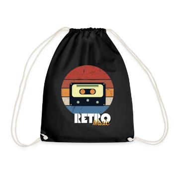 Colorful Retro Theme Design - Drawstring Bag - black - Front
