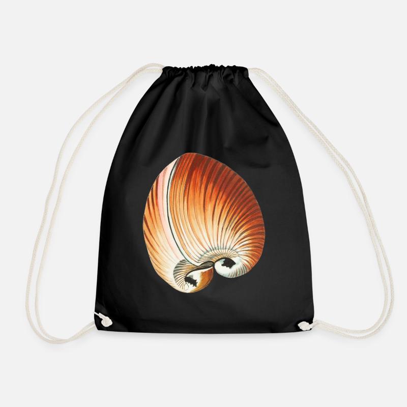 Sandy Seashells - Drawstring Bag - black