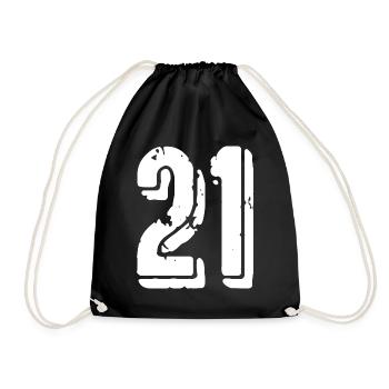 21 number jersey - Drawstring Bag - black - Front