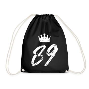 89 Number crown - Drawstring Bag - black - Front