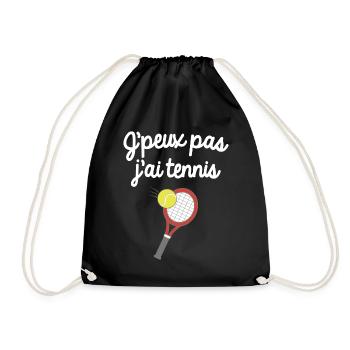 J'peux pas j'ai tennis - Sac de sport léger - noir - Devant