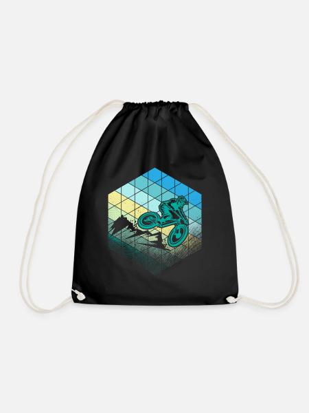 downhill hexagon teal - Turnbeutel - Schwarz