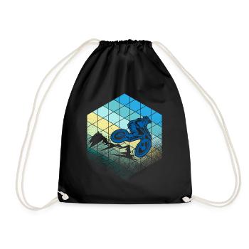 downhill hexagon blue - Turnbeutel - Schwarz - Vorne