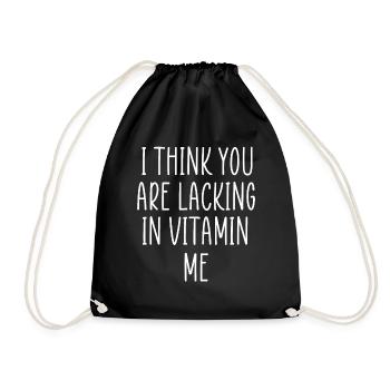 lacking in vitamin me - Drawstring Bag - black - Front