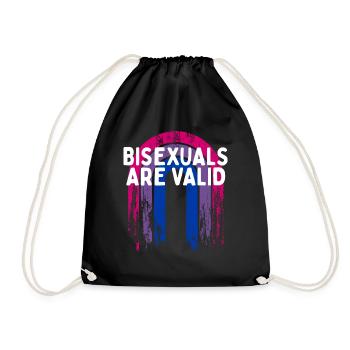 Bisexuals Are Valid Bi Positivity Bi Pride - Drawstring Bag - black - Front