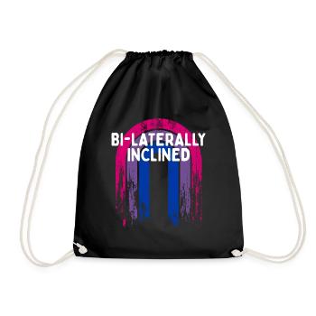 Bi-Laterally Inclined Bisexual LGBTQ Bi Pride - Drawstring Bag - black - Front