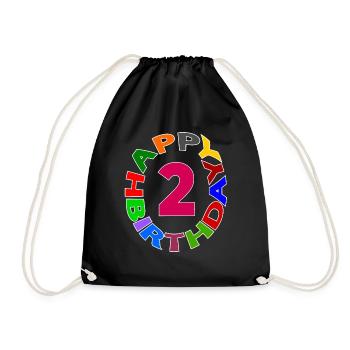 Happy Birthday 2 - Turnbeutel - Schwarz - Vorne