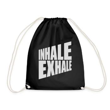 inhale exhale yoga Zitat - Turnbeutel - Schwarz - Vorne