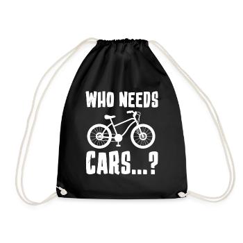 Qui a besoin de voitures : vélo ironique, nature - Sac de sport léger - noir - Devant