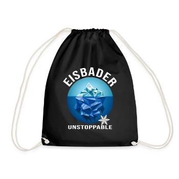 Eisbader Winterschwimmen Eisbad "Eisberg" Eisloch - Turnbeutel - Schwarz - Vorne