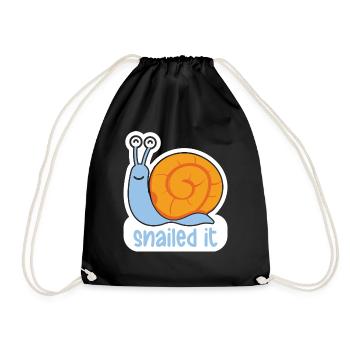 Serpent escargot Drôles Jeux de mots d’animaux - Sac de sport léger - noir - Devant