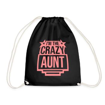 at The Crazy Aunt - Drawstring Bag - black - Front