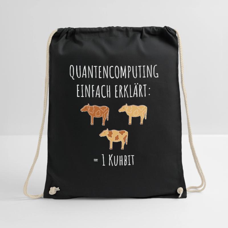 Quantencomputing mit Kühen Lustig Geschenk Kuhbit Turnbeutel