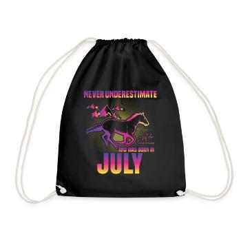 Cette fille aime les chevaux | Juillet - Sac de sport léger - noir - Devant