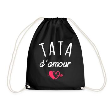 tata d amour / cadeau humour tata - Sac de sport léger - noir - Devant