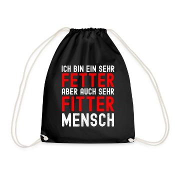 Fett und Fit - Ehrenhaider Drachilords Rainer W - Turnbeutel - Schwarz - Vorne