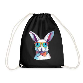 Lewis the spectacled rabbit - Drawstring Bag - black - Front