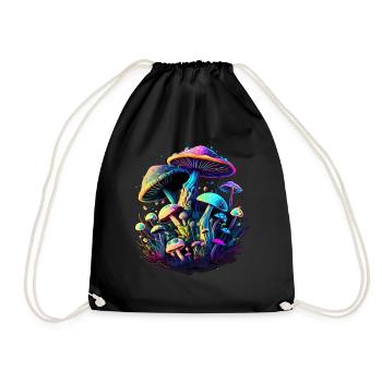 Psychedelic Mushroom - Drawstring Bag - black - Front