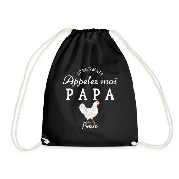 désormais appelle moi papa poule - Sac de sport léger - noir - Devant