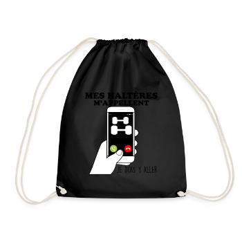 Halteres Poids et Sport humour Appel - Sac de sport léger - noir - Devant