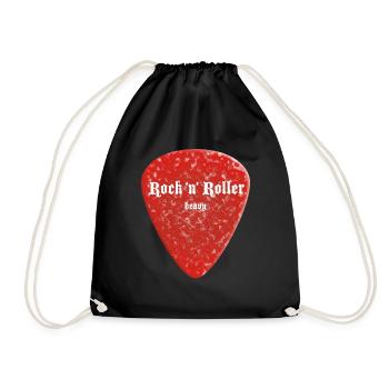Red Plectrum - Drawstring Bag - black - Front