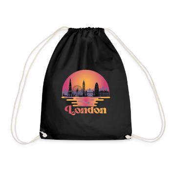 London Skyline Vereinigtes Königreich Reisen - Turnbeutel - Schwarz - Vorne