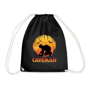 Caveman - Caving - Cave Explorer Speleology - Drawstring Bag - black - Front