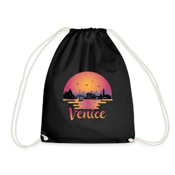 Venice Italy Venezia Skyline Italia Travel - Drawstring Bag - black - Front