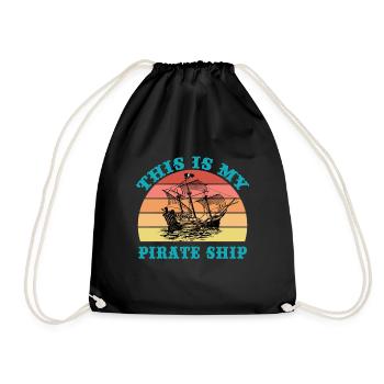 This is My Pirate Ship - Drawstring Bag - black - Front