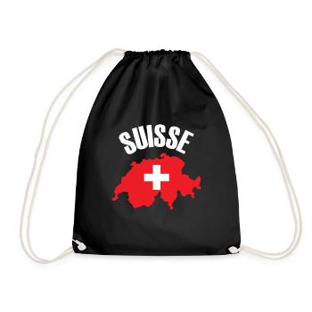 Suisse - Suisse Carte Drapeau Suisse - Sac de sport léger - noir - Devant
