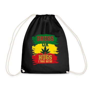 Drugs Or Hugs - Turnbeutel - Schwarz - Vorne