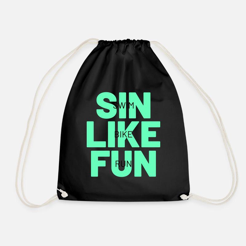TRIATHLON sin like fun - Drawstring Bag - black