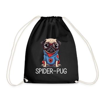 Spider Pug - Turnbeutel - Schwarz - Vorne