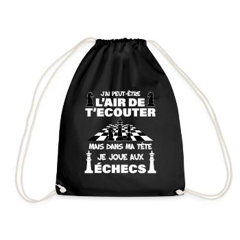 Jeu Echec Humour - Sac de sport léger - noir - Devant