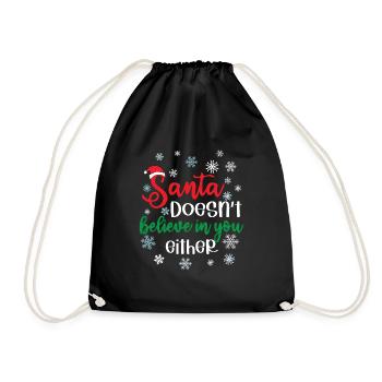 Le Père Noël ne croit pas en vous non plus - Sac de sport léger - noir - Devant