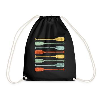 Retro Vintage Rafting | Adventure Rafting - Drawstring Bag - black - Front