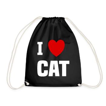 Ich liebe Katze - Turnbeutel - Schwarz - Vorne