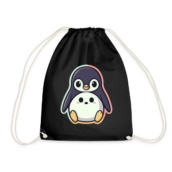 Pingouin kawaii - Sac de sport léger - noir - Devant