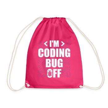 I'm Coding Bug Off It Specialists Software - Drawstring Bag - fuchsia - Front