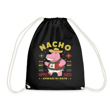Nacho Average Hippo Fête mexicaine Cinco De Mayo - Sac de sport léger - noir - Devant