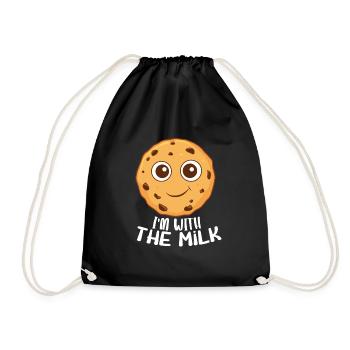 Süßer Keks - Ich bin mit der Milch - Turnbeutel - Schwarz - Vorne