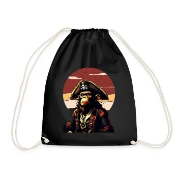Capitaine Bande Dessinée Singe Pirate Caraïbes - Sac de sport léger - noir - Devant
