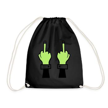 Zombie Hand Middle Finger 2 - Drawstring Bag - black - Front