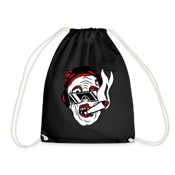 DJ Zombie Monster Horror Halloween Party Music - Drawstring Bag - black - Front