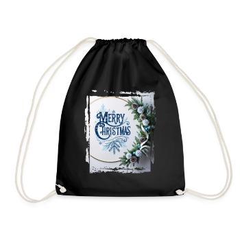 Joyeux Noël neige Noël Noël Vacances Père Noël - Sac de sport léger - noir - Devant