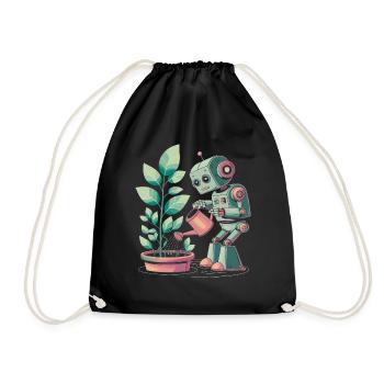 Robot qui arrose des plantes - Sac de sport léger - noir - Devant