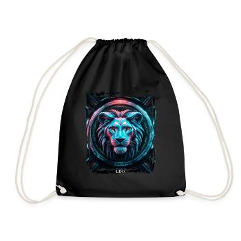 Signe du zodiaque Lion à l’ère cyberpunk Avenir - Sac de sport léger - noir - Devant